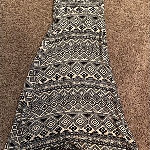 Long black and white skirt